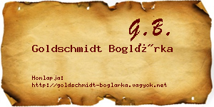 Goldschmidt Boglárka névjegykártya